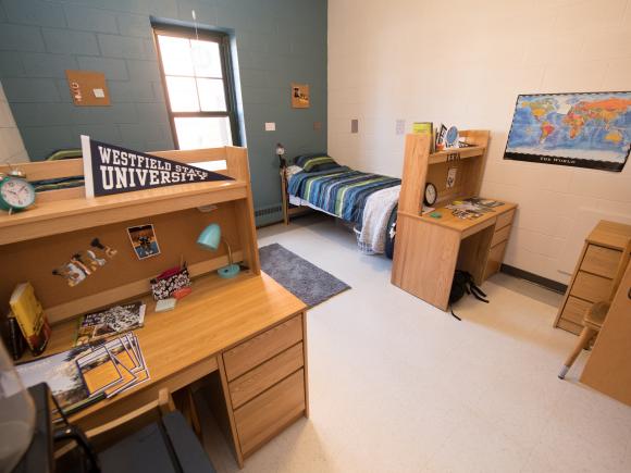 Interior view of Courtney Hall dorm room