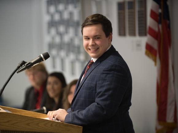 Image of Student Government president Aaron Lessing